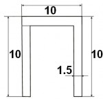 Направляющая для межкомнатных дверей  TRACK-B 10x10x10 1M (нижняя 10х10мм)
