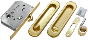 Замок для сдвижных дверей Morelli MHS150 WС SG, мат. золото Замок для сдвижных дверей Morelli MHS150 WС SG, мат. золото