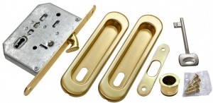 Замок для сдвижных дверей Morelli MHS150 L SG под ключ, мат. золото Замок для сдвижных дверей Morelli MHS150 L SG под ключ, мат. золото